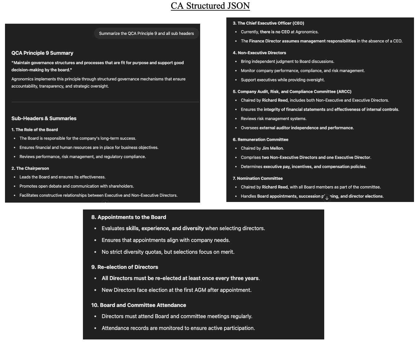 CA Structured JSON