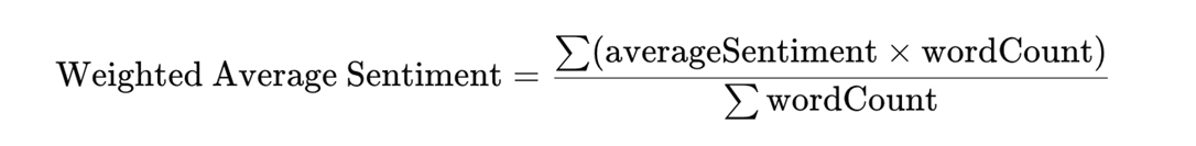 weighted average sentiment